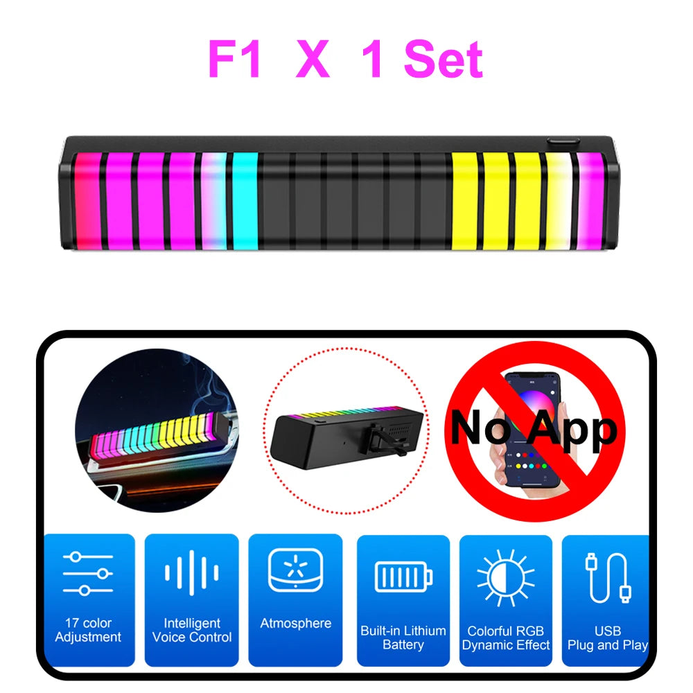 Car Music Rhythm Sound Control Colorful LED Light With Fragrance Holder